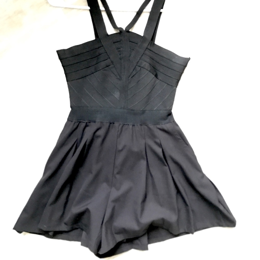 Black Bandage Crossed Romper